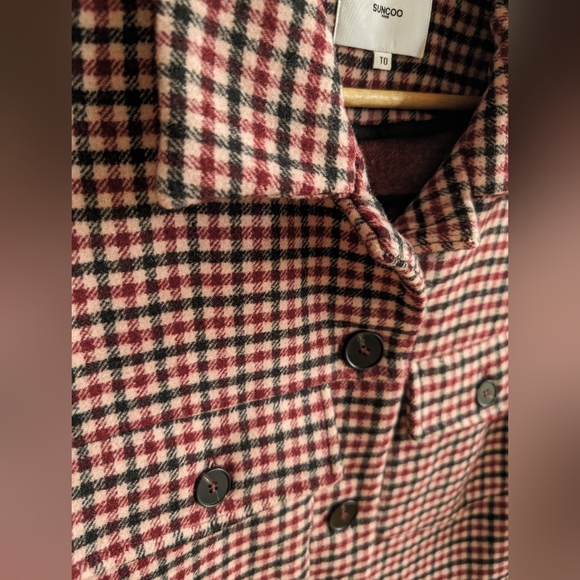 Suncoo pink and brown check jacket, size 0 - Picture 8 of 8